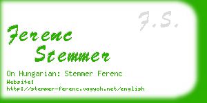 ferenc stemmer business card